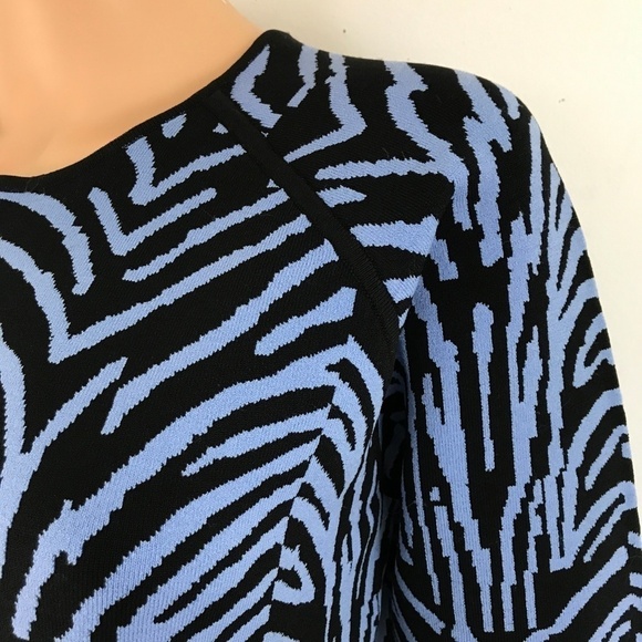 i.b.b.i. Blue Zebra Stripe Body Con Dress … - Picture 3 of 7